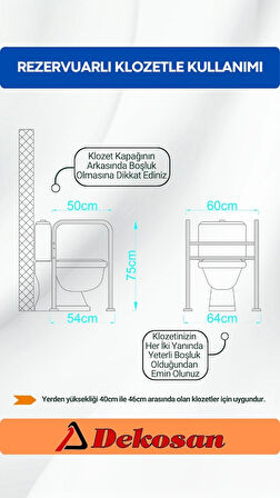 Dekosan Engelli Klozet Yanı Tutunma Barı - Bedensel Engelliler İçin