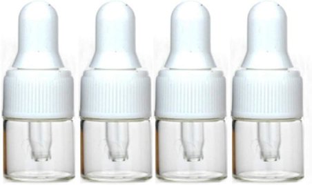 Mollensiuer 100 Adet 1 Ml Şeffaf Sevimli Cam Esansiyel Damlalık Şişeleri Göz Damlalığı Dağıtıcı Parf