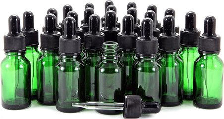 Vivaplex, 24, Yeşil, 10 Ml (1/3 Oz) Cam Şişe, Cam Gözlü Damlalıklı