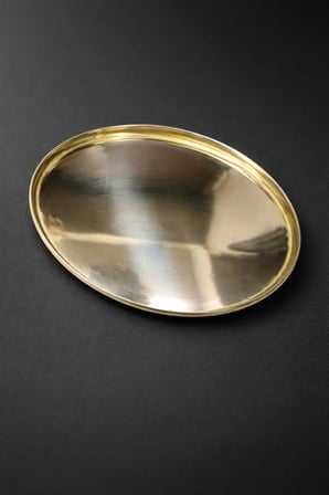 SOM PİRİNÇ yuvarlak gold sunum tepsi 20 cm ( 180 gr )