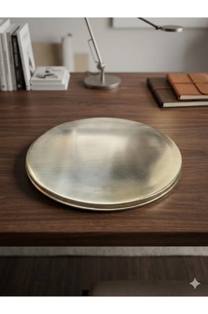SOM PİRİNÇ yuvarlak gold sunum tepsi 20 cm ( 180 gr )