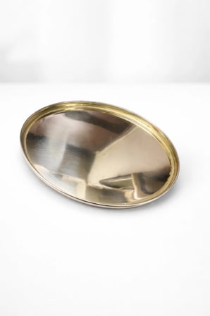 SOM PİRİNÇ yuvarlak gold sunum tepsi 20 cm ( 180 gr )