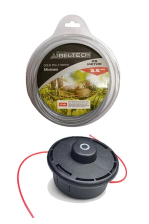 Motorlu Tırpan Otomatik Misina Başlığı- Universal + Ibeltech 3.5 mm Çelik Telli Misina