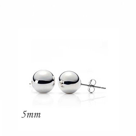 925 Ayar Gümüş Top Küpe - 5 mm
