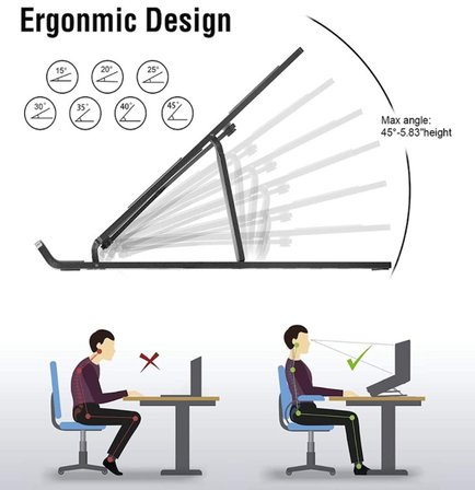 7 Kademeli Ayarlı Katlanabilir Laptop Tablet Standı Siyah