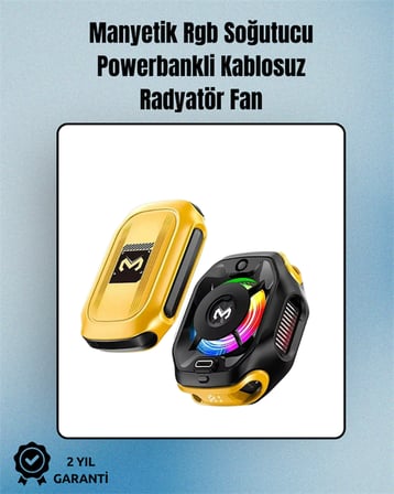 Rgb Işıklı Girdap Fanlı Soğutucu | Manyetik Montaj | Type-C Girişli - Lisinya