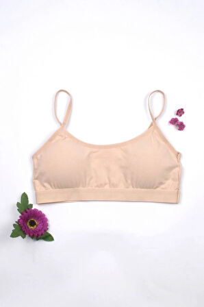 4'lü Kız Çocuk Ip Askı Pedli Büstiyer Ilk Sütyen Alıştırma Sütyeni