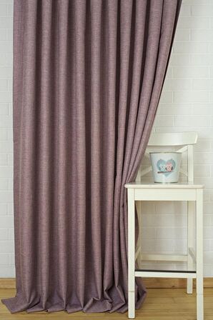 Massarelli Fon Perde Keten Lila 1-2,5 Orta Sık Pile  
