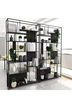 KTP-01 Modern Dikey Kitaplık Metal Raflı