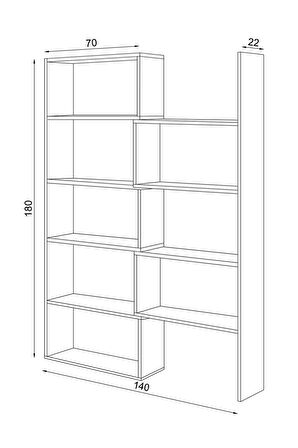 Bicabin Ayarlanabilir Raflı Dekoratif Modüler Kitaplık Beyaz Garda Decorative Bookshelf