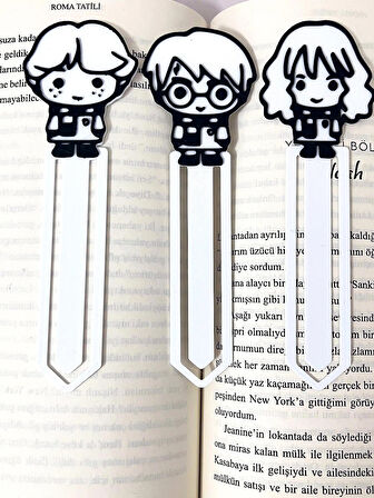 Harry Potter, Hermione, Ron Figür Temalı Kabartmalı 3'lü Kitap Ayracı Seti