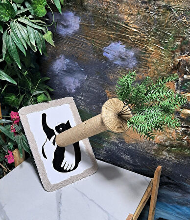 Kedi Tırmala Tahtası Lazer Kesim Ahşap Resimli5