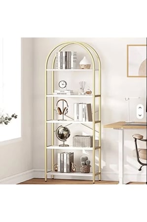 KTP0948 Modern Kemerli Metal 5 Katlı Kitaplık Standı
