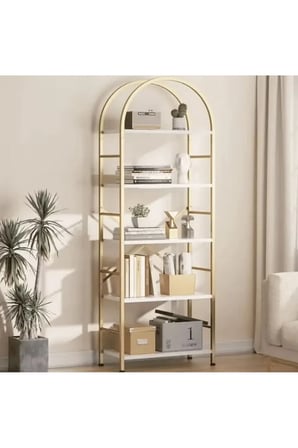 KTP0948 Modern Kemerli Metal 5 Katlı Kitaplık Standı