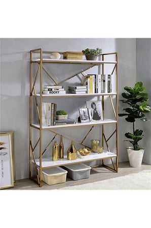 KPT5345 Sarı Metal Kitaplık 120x35x180 cm