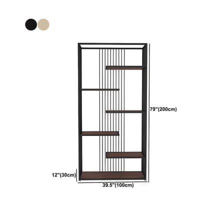 KTP6546 Modern Dikdörtgen Kitaplık Ahşap Raflı Metal İskeletli