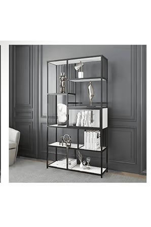 KTP8716 Siyah Metal Kitaplık 100x30x200 cm