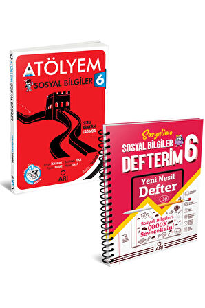 Arı Yayınları 6 Sınıf Sosyal Bilgiler Atölyem Akıllı Defter Seti 2 Kitap