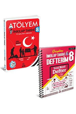 Arı Yayınları 8 Sınıf Sosyal Bilgiler Atölyem Akıllı Defter Seti 2 Kitap