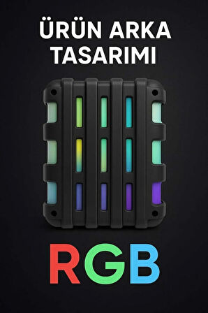 Taşınabilir Bluetooth Hoparlör – RGB Işıklı, Extra Bass, FM Radyolu, USB + SD Destekli Kablosuz Speaker