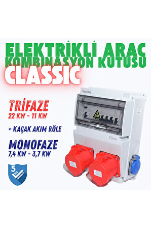 'CLASSIC'' Elektrikli Araç Kombinasyon Kutusu, 5x32A+5x32A+1x16A ,5 Yıl Garanti V ı  k o / P  a n a s o n i c