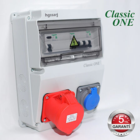 Classic ONE, Trifaze Elektrikli Araç Kombinasyon Kutusu 5x32A + 1x16A - Schneider Marka Sigorta Grubu - 5 Yıl Garanti