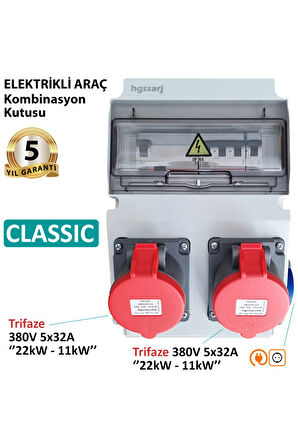 Elektrikli Araç Kombinasyon Kutusu ''CLASSIC'' 5x32A + 5x32A + 1x16A V i k o / P a n a s o n i c