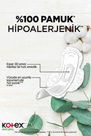 Kotex Natural Gece Hijyenik Ped 14'lü 6 Adet