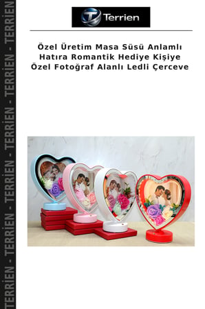 Özel Üretim Masa Süsü Anlamlı Hatıra Romantik Hediye Kişiye Özel Fotoğraf Alanlı Ledli Çerceve