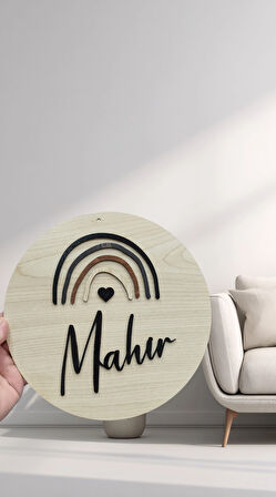 El Yapımı Ahşap İsim Yazılı Kapı Dekoru - Bebek ve Çocuk Odası Kapı Süsü