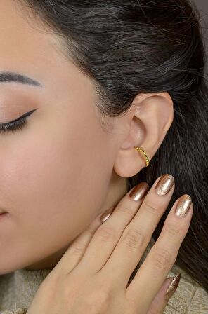 Gold Renk Earcuff Sıkıştırma Kıkırdak Küpesi