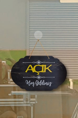Dekoratif Ahşap 2D Açık-Kapalı Yazısı - Rebap Ahşap