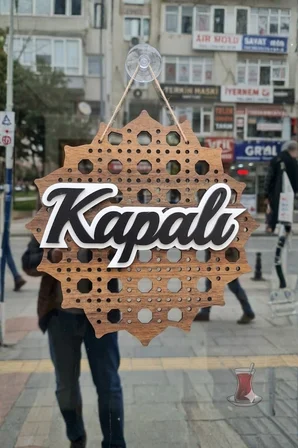 Hazeran Günebakan Desenli 5D Modern Açık/Kapalı Tabelası - Tesbih