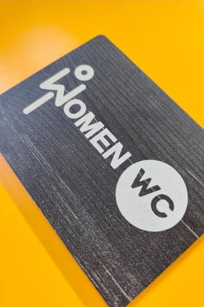 Women-Men WC Yönlendirme Levhası- İkili Set - Rebap Ahşap