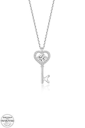 Kutaydan SWR Zirconia Kalbimin Anahtarı Kadın Gümüş Kolye