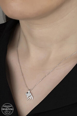 Kutaydan SWR Zirconia Balık Figürlü Kadın Gümüş Kolye