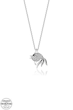 Kutaydan SWR Zirconia Balık Figürlü Kadın Gümüş Kolye