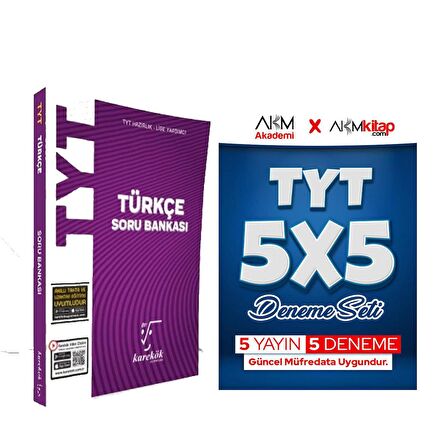 Karekök TYT Türkçe Soru Bankası ve AKM Kitap 5 li Deneme Seti 2 Kitap