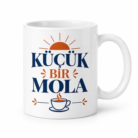 Küçük Bir Mola Tasarımlı Porselen Kupa - MODEL 320