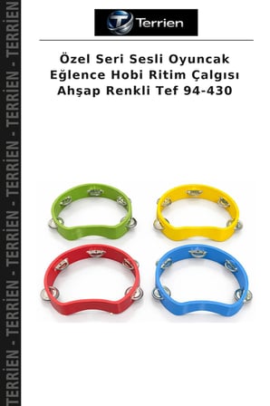 Özel Seri Sesli Oyuncak Eğlence Hobi Ritim Çalgısı Ahşap Renkli Tef 94-430