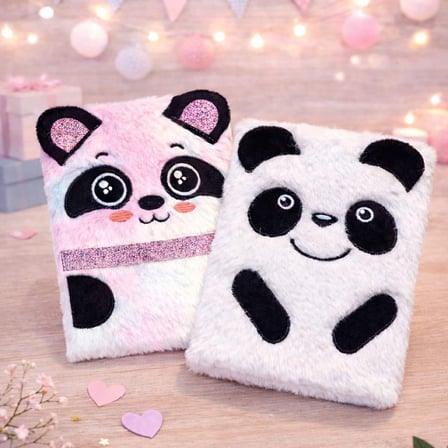 Özel Üretim Panda Tasarımlı Peluş Defter Yazı Yazma Eğlenceli Hatıra
