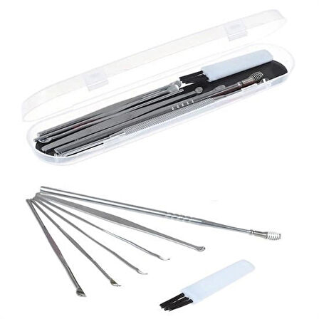 BAK GEL AL 6 Parça Paslanmaz Çelik Kulak Balmumu Toplayıcı Çıkarıcı Temizleyici Bakımı Çubuk Seti 