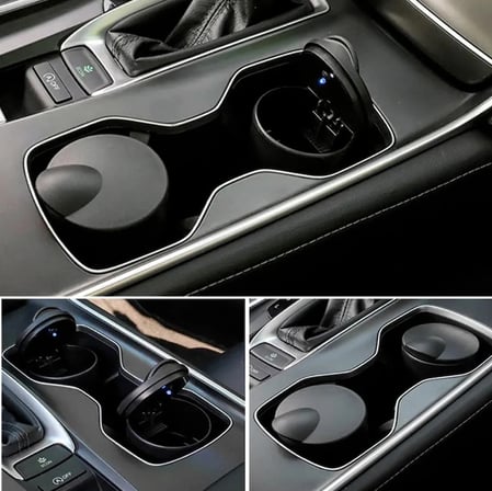Kia Telluride 2020-2021-2022-2023-2024-2025 Araç İçi LED Işıklı Kapaklı Araba Küllüğü - Bardaklık Uyumlu Kokuyu Önleyen Oto Küllük