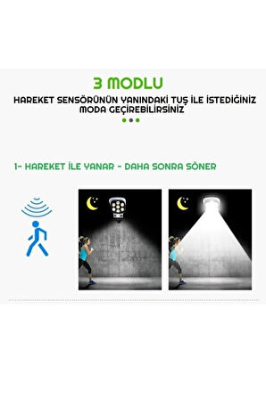 Kamera 30 1 Led Güneş Enerjili Hareket Sensörlü Solar Aydınlatma 3 Mod Sahte Kamera