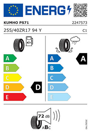 Kumho Ps71 255/40 R17 94Y Ps71 Otomobi̇l Yaz Lastiği ( Yıl: 2025 )