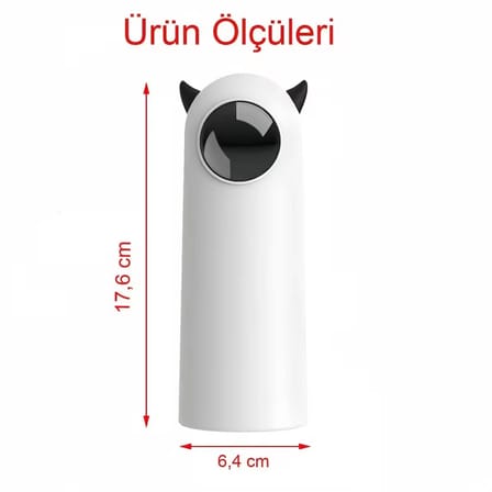 Evcil Hayvan Lazer Oyuncağı Otomatik Dönen, USB/Pilli, 4 Modlu Kedi Köpek Eğlencesi