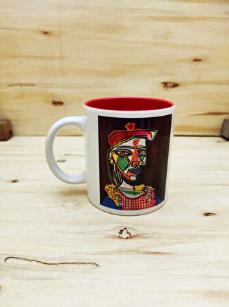 Pablo Picasso - Içi Renkli Kupa Kırmızı 1