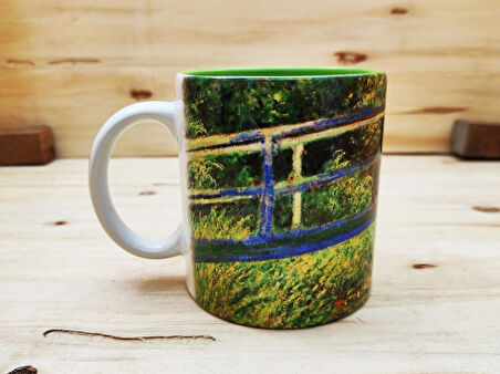 Claude Monet - Içi Renkli Kupa Yeşil 1