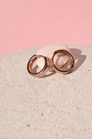 Bombeli Halka Küpe Rose Gold