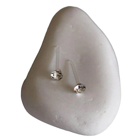 Zirkon Taşlı Cam Saplama Erkek Küpe - 3mm